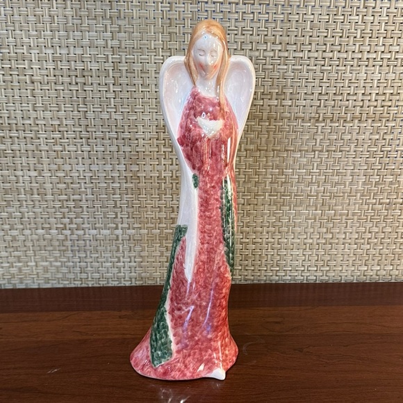 None Other - 🎄🌟HP🌟NWOT Modern Iridescent Ceramic Pencil Angel Figurine